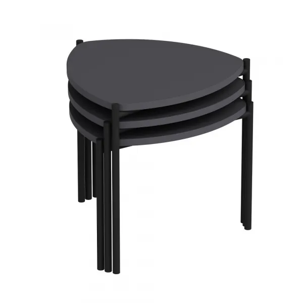 Sada odkladacích stolíkov (3 kusy) Lenny - Anthracite