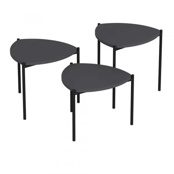 Sada odkladacích stolíkov (3 kusy) Lenny - Anthracite
