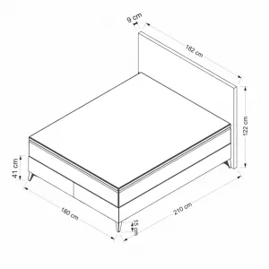 Rám manželskej postele s čelom Fresh 180 x 200 - Grey