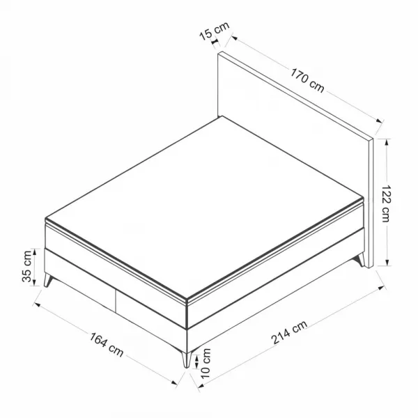 Rám manželskej postele s čelom Samira 160 x 200 - Grey