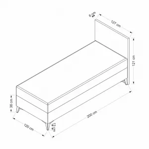 Rám manželskej postele s čelom Abella 120 x 200 - Grey