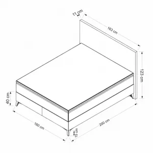 Rám manželskej postele s čelom Bade 160 x 200 - Beige