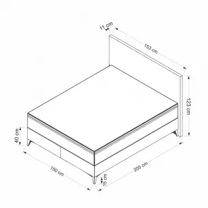 Rám manželskej postele s čelom Bade 150 x 200 - Beige