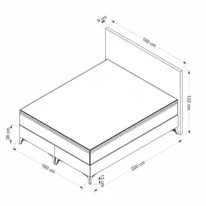 Rám manželskej postele s čelom Mia 160 x 200 - Light Brown