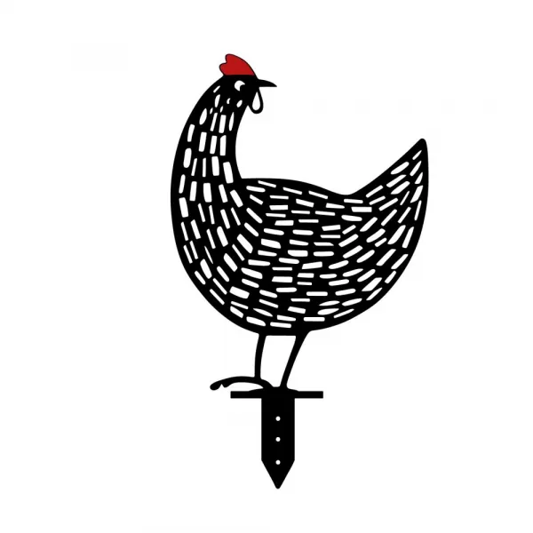 Súprava dekoratívnych kovových doplnkov do záhrady Chickens