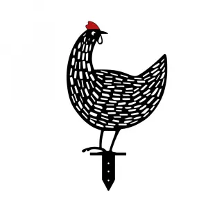 Súprava dekoratívnych kovových doplnkov do záhrady Chickens