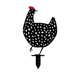 Súprava dekoratívnych kovových doplnkov do záhrady Chickens