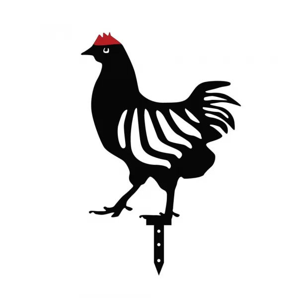 Súprava dekoratívnych kovových doplnkov do záhrady Chicken Family 6
