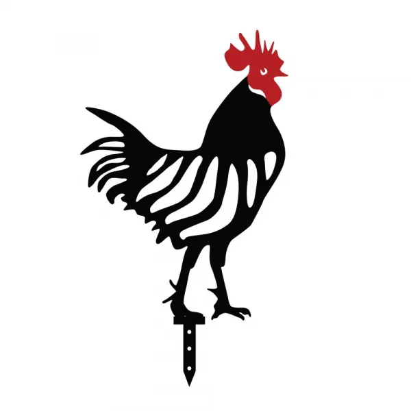 Súprava dekoratívnych kovových doplnkov do záhrady Chicken Family 6