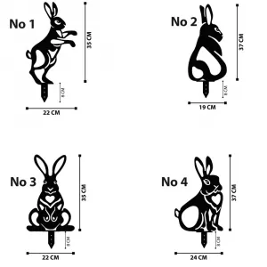 Súprava dekoratívnych kovových doplnkov do záhrady Rabbits