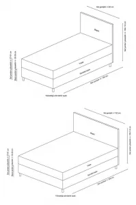 Rám jednolôžkovej postele s čelom Safir120 x 200 - Brown