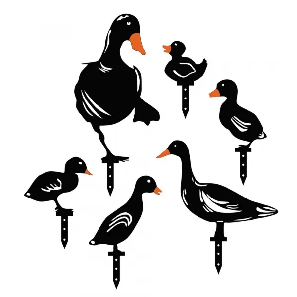 Súprava dekoratívnych kovových doplnkov do záhrady Ducks