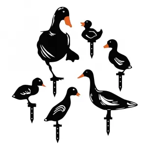 Súprava dekoratívnych kovových doplnkov do záhrady Ducks