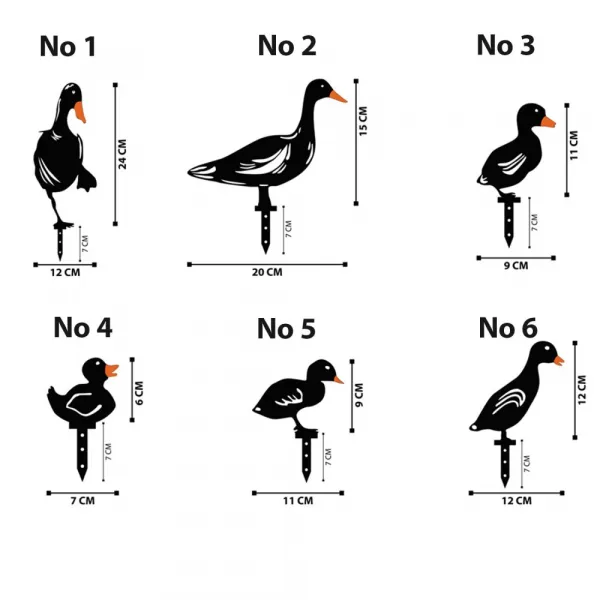 Súprava dekoratívnych kovových doplnkov do záhrady Ducks