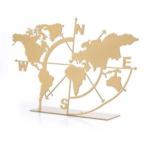 Dekoratívny predmet World Map - Gold