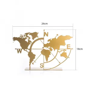 Dekoratívny predmet World Map - Gold