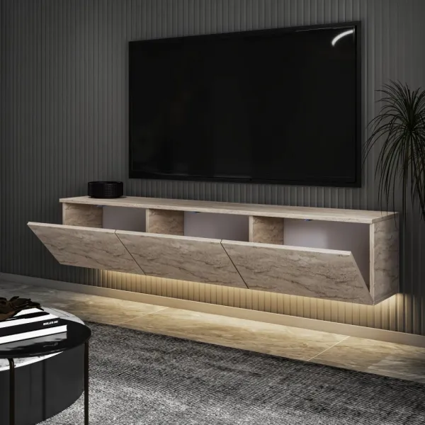 TV stolík Neon Illuminated - Travertine