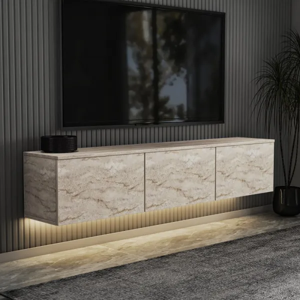 TV stolík Neon Illuminated - Travertine