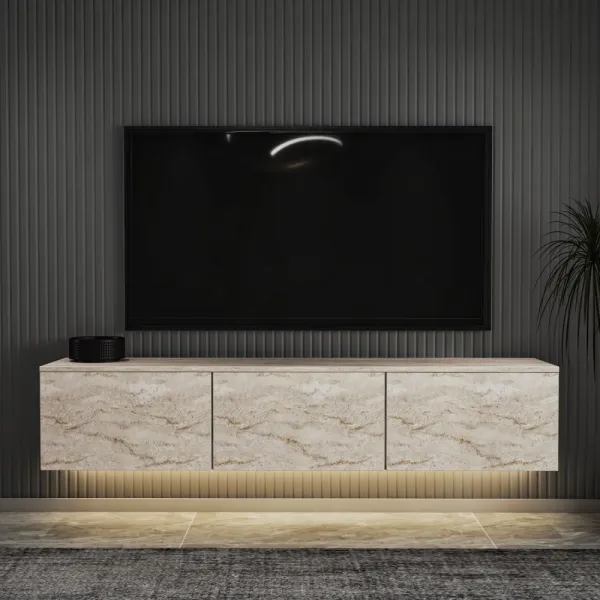 TV stolík Neon Illuminated - Travertine