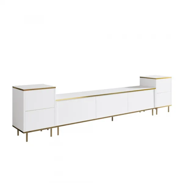 TV skrinka / Obývacia stena Imaj - White, Gold