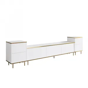 TV skrinka / Obývacia stena Imaj - White, Gold