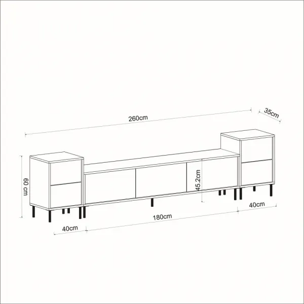 TV skrinka / Obývacia stena Imaj - Marble, White