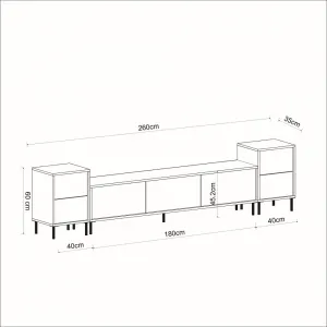 TV skrinka / Obývacia stena Imaj - Marble, White