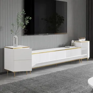 TV skrinka / Obývacia stena Imaj - White, Gold