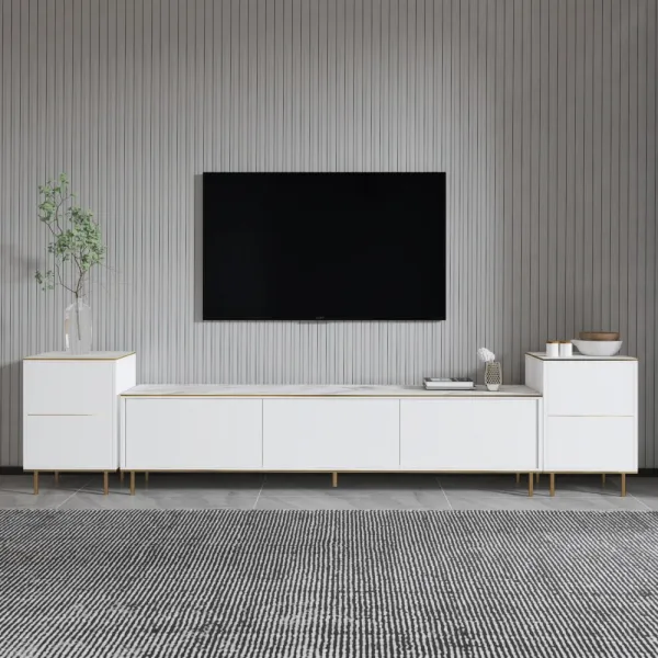 TV skrinka / Obývacia stena Imaj - Marble, White