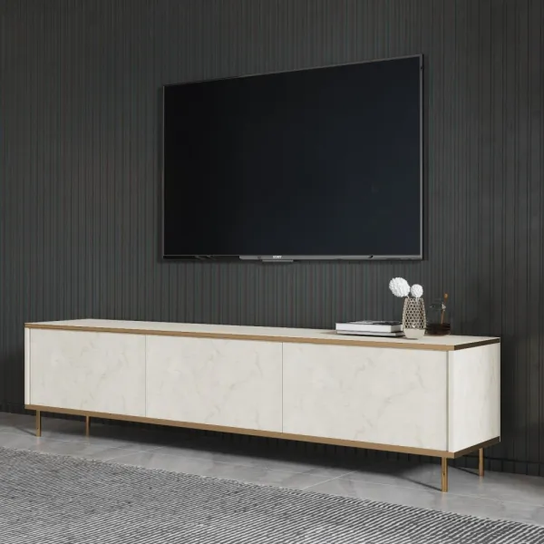 TV stolík Imaj - Travertine, Gold