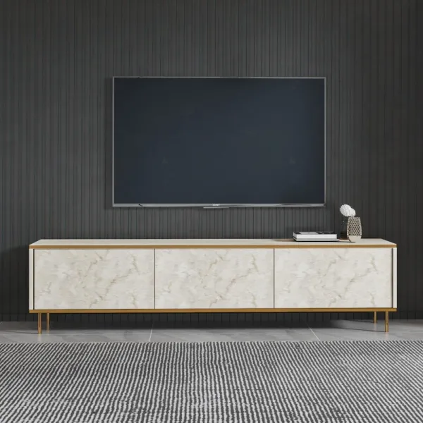 TV stolík Imaj - Travertine, Gold