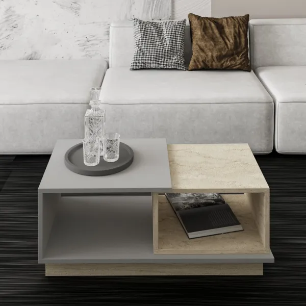 Konferenčný stolík Consept - Travertine, Grey