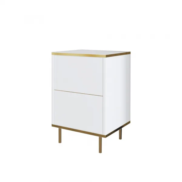 Nočný stolík Imaj - White, Gold