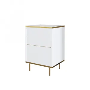 Nočný stolík Imaj - White, Gold