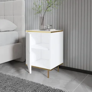 Nočný stolík Imaj - White, Gold
