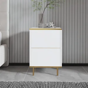 Nočný stolík Imaj - White, Gold