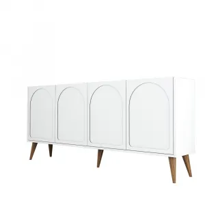 Konzolový stolík Lyon 81 - White, Walnut