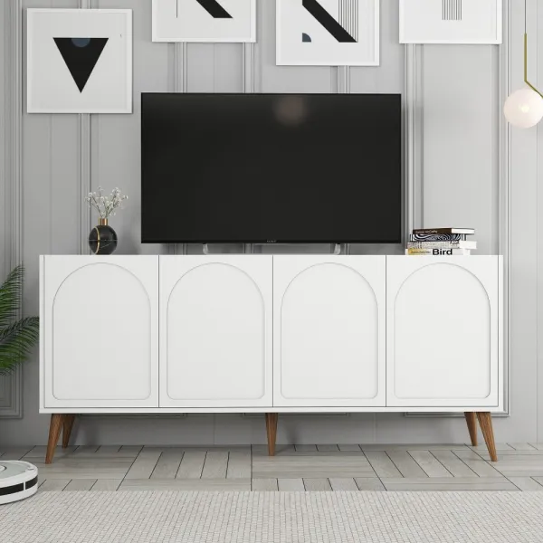 Konzolový stolík Lyon 81 - White, Walnut