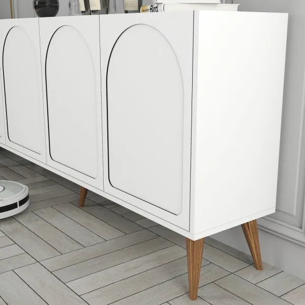 Konzolový stolík Lyon 81 - White, Walnut
