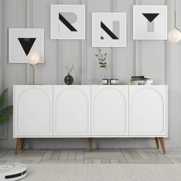 Konzolový stolík Lyon 81 - White, Walnut