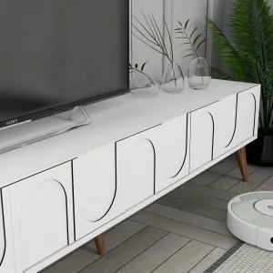 TV stolík Lyon 44 - White, Walnut