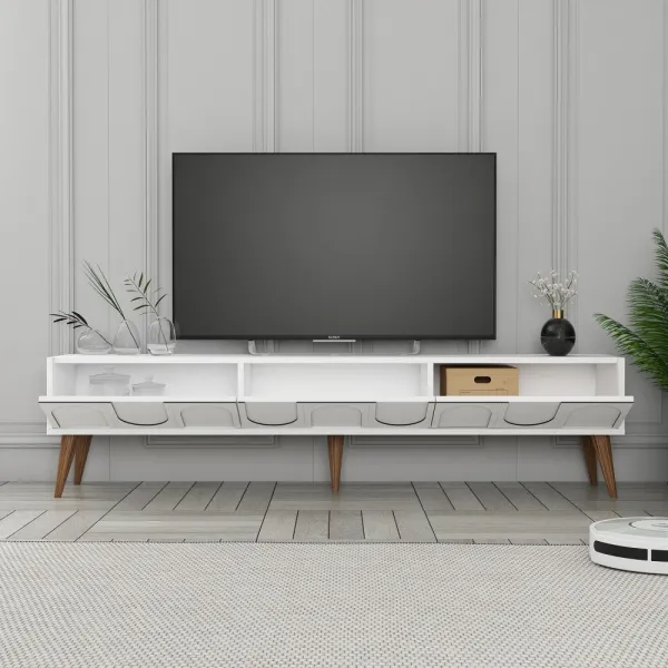 TV stolík Lyon 44 - White, Walnut