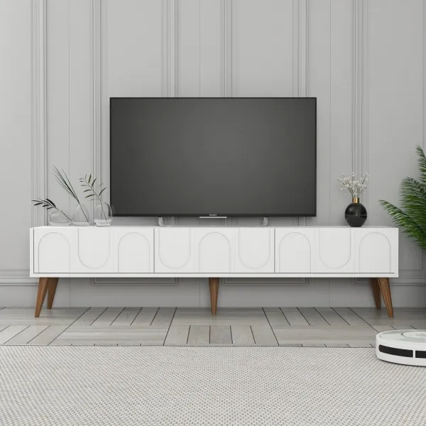 TV stolík Lyon 44 - White, Walnut