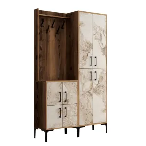Predsieňová stena Berlin BA - Walnut, White Marble