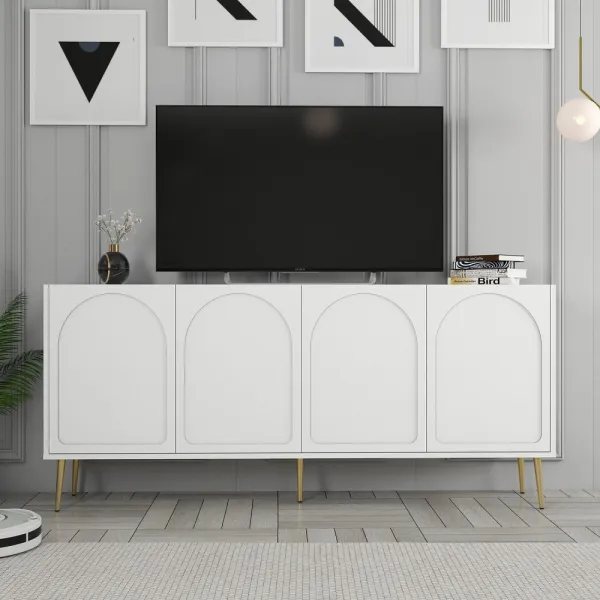Konzolový stolík Lyon 80 - White, Gold
