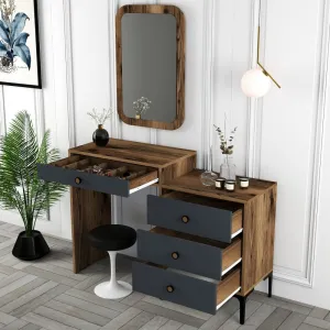 Toaletný stolík Lizbon 543 - Walnut, Anthracite
