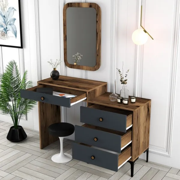 Toaletný stolík Lizbon 543 - Walnut, Anthracite