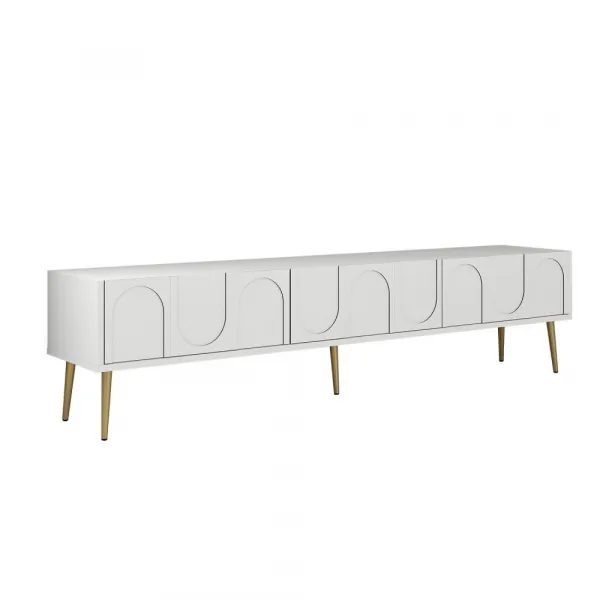 TV stolík Lyon 43 - White, Gold