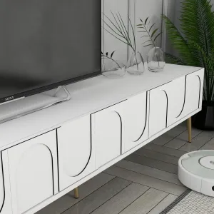 TV stolík Lyon 43 - White, Gold