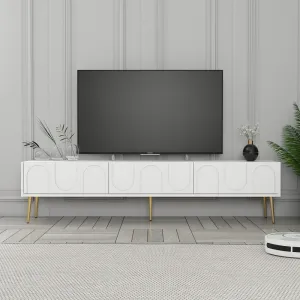 TV stolík Lyon 43 - White, Gold